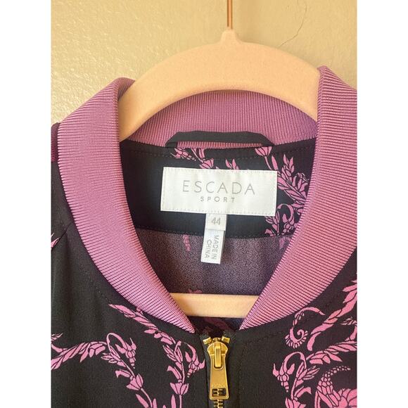 Escada Purple Floral Printed Sport Jacket Size 44 - Picture 3 of 4